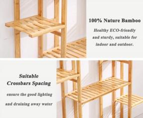 img 1 attached to Indoor Outdoor Flower Pot Rack: 9-Tier Bamboo Shelf Display Holder For 17 Potted Plants, Perfect For Patio, Garden, Balcony, Or Living Room Décor