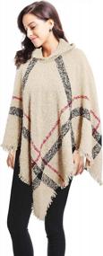 img 2 attached to Fashionable And Comfortable Bellady Women'S Oversized Hooded Pullover Cape Sweater With Fringed Hem