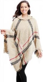 img 4 attached to Fashionable And Comfortable Bellady Women'S Oversized Hooded Pullover Cape Sweater With Fringed Hem