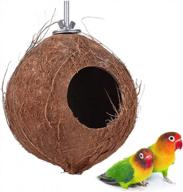 parakeet budgie cockatiel finch sparrows breeding nesting bird aviary cage box natural coconut shell anti-pecking bite 5.1" diameter logo