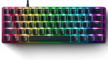 upgrade your gaming setup with the razer huntsman mini 60% keyboard: analog optical switches, pbt keycaps, & rgb chroma! logo