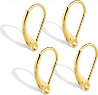 4 pcs 925 sterling silver leverback french earring hooks 9x16.8mm hypoallergenic pierced gold earring hooks for jewelry making supplies logo