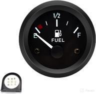 🌕 black fuel level gauge - 52mm, 2-inch e-1/2-f pointer 12v, universal fuel tank meter with led backlight for car rv yacht boat motorcycle - wonfly logo