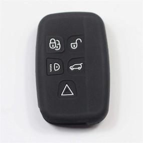 img 2 attached to 🔑 2-Pack Black Silicone Case Covers for Land Rover LR2 LR4 Discovery Range Rover Sport Evoque Key Fobs - Remote Smart Key Protector Holder