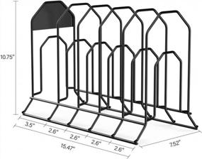 img 2 attached to MUDEELA Heavy Duty Pan Organizer Rack - 6 Tiers For Cast Iron Skillets, Griddles And Shallow Pots, Durable Steel Construction With No Assembly Required, Ideal For Kitchen Cabinet Storage