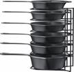 mudeela heavy duty pan organizer rack - 6 tiers for cast iron skillets, griddles and shallow pots, durable steel construction with no assembly required, ideal for kitchen cabinet storage logo