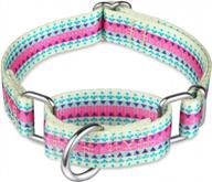 dazzber fashion print and unique geometric pattern martingale dog collar, silky soft safety training collars for small to large dogs (medium, 1 inch wide, candy purple) logo