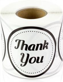 img 4 attached to Small Business Thank You Stickers - 2" Round Dot Black & White - 300 Labels Per Roll For Envelope Mailer Seals, Boutiques, Retailers, And Gift Packaging Supplies