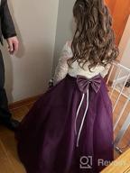 img 1 attached to Kids Lace Pageant Party Christmas Ball 👗 Gown Dress with Long Sleeves - Flower Girl Dress review by Brenda Wang