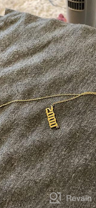 img 1 attached to 🎁 HUTINICE Birth Year Number Necklace: Stylish Old English Silver Pendant for Women and Girls, Ideal Birthday Gift! Includes Gold Chain & Durable Stainless Steel Friendship Jewelry review by Cherie Crawford