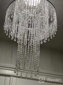 img 7 attached to Silver Acrylic Chandelier Shade, 3-Tier Beaded Pendant Lampshade With Crystal Beads And Chrome Frame For Bedroom, Wedding Or Party Decoration - 12.6 Inches Diameter