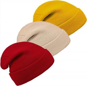 img 4 attached to Stay Cozy In Style: Cooraby Winter Beanie Hats For Men And Women