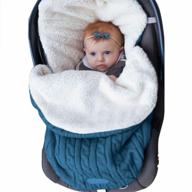 👶 xmwealthy baby boys and girls knit plush wrap swaddle blankets - newborn infant receiving blankets & sleeping sack in blue logo