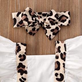 img 1 attached to Newborn Baby Girl Leopard Romper Ruffle Sleeve Backless Bodysuit Jumper Sunsuit Headband Summer Outfit Set
