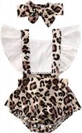 newborn baby girl leopard romper ruffle sleeve backless bodysuit jumper sunsuit headband summer outfit set logo