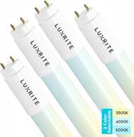 4 pack luxrite f32t8 t8 led tube light 18w=32w 3500k 4000k 5000k 2340 lumens frosted cover ul dlc type a+b single/double end powered plug & play/ballast bypass logo