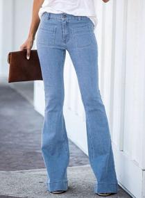 img 3 attached to Get Ready To Rock The Retro Look With Dearlove Womens Elastic Waist Flare Jeans!