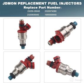 img 2 attached to 🚀 JDMON Fuel Injectors Compatible with Toyota 4Runner Pickup DLX SR5 RN02 2.4L 1989-1995 23250-35040 - 4pcs