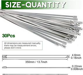 img 3 attached to 🔒 30Pcs 14 Inch 304 Stainless Steel Zip Ties – Coated Locking for Exhaust Wrap, Computer Wire Harness, Automotive Parts & More