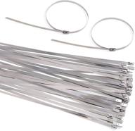 🔒 30pcs 14 inch 304 stainless steel zip ties – coated locking for exhaust wrap, computer wire harness, automotive parts & more логотип