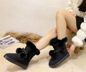 img 3 attached to Stay Comfy And Chic With PPXID Women'S Fur Winter Snow Boots