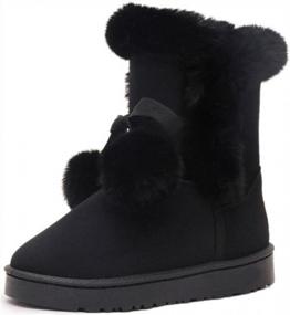 img 4 attached to Stay Comfy And Chic With PPXID Women'S Fur Winter Snow Boots