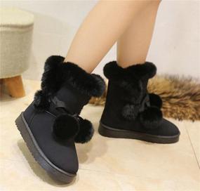img 1 attached to Stay Comfy And Chic With PPXID Women'S Fur Winter Snow Boots