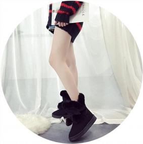 img 2 attached to Stay Comfy And Chic With PPXID Women'S Fur Winter Snow Boots
