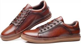 img 3 attached to Modern Men's Fashion Sneakers: Stylish Lace-up Oxford Shoes