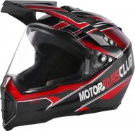 full face off-road dirt bike helmet with flip-up visor and sun shield - motorfansclub x-large modular motorcycle helmet for adults in red logo