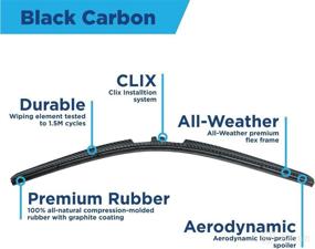 img 2 attached to 🧻 Clix Wipers - Premium Black Carbon Fiber Automotive Wiper Blades - Universal Clip On Replacement for Windshield - All-Weather - Single Blade (14")