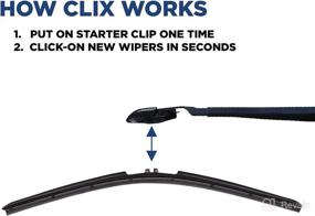 img 1 attached to 🧻 Clix Wipers - Premium Black Carbon Fiber Automotive Wiper Blades - Universal Clip On Replacement for Windshield - All-Weather - Single Blade (14")