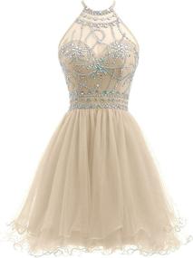 img 4 attached to 👗 Elevate Your Style with Ellames Women's Beaded Homecoming Champagne Dresses