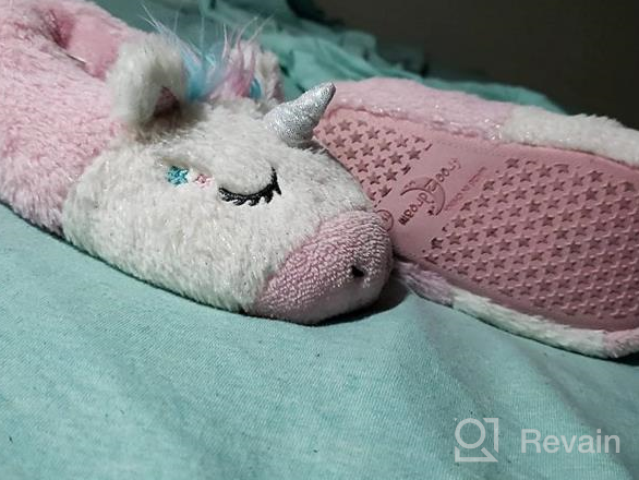 img 1 attached to Comfy and Cute FREE 2 DREAM Slippers for Toddler and Kids 🦄 - Unicorn, Llama, Blue Monster, Bear Claw, Pug - Indoor Outdoor Bottom, Soft Plush review by Sean Florence