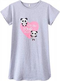img 4 attached to Cute Bear Nightdresses For Tween Girls - Loose Fitting Short Sleeve Pajamas In Sizes 12-16