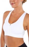 stay comfortable in style with marika women's zip front sports bra logo