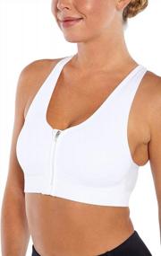 img 4 attached to Stay Comfortable In Style With Marika Women'S Zip Front Sports Bra