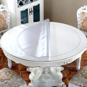 img 4 attached to OstepDecor Round Table Protector 2Mm Thick 36 Inch Frosted Round Table Cover For Dining Room Table Waterproof Table Cloth Cover Plastic Table Cover For Glass Marble Table