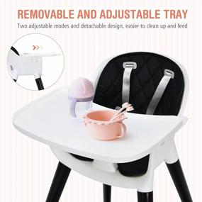 img 1 attached to 3-In-1 Wooden High Chair For Kids & Toddlers: Convertible Design, Removable Tray, Adjustable Legs & More!