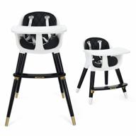 3-in-1 wooden high chair for kids & toddlers: convertible design, removable tray, adjustable legs & more! logo