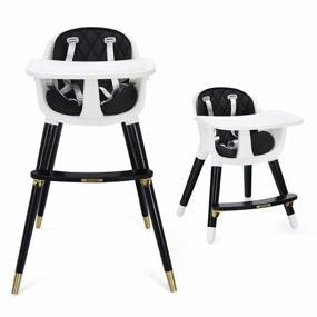 img 4 attached to 3-In-1 Wooden High Chair For Kids & Toddlers: Convertible Design, Removable Tray, Adjustable Legs & More!