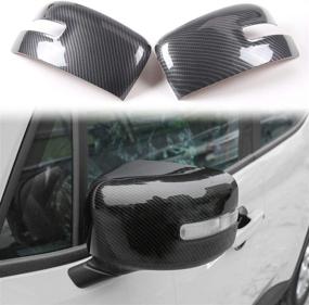 img 3 attached to 🔍 RT-TCZ Carbon Fiber Exterior Rear-View Mirror Cover for Jeep Renegade 2015-2021: Premium ABS Trim & Bezel Decor