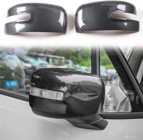 img 4 attached to 🔍 RT-TCZ Carbon Fiber Exterior Rear-View Mirror Cover for Jeep Renegade 2015-2021: Premium ABS Trim & Bezel Decor