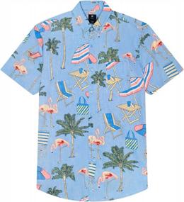 img 2 attached to Men'S Short Sleeve Hawaiian Button Up Shirt