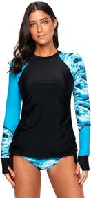 img 1 attached to Womens Sleeves Athletic Bathing Beachwear Women's Clothing ~ Swimsuits & Cover Ups