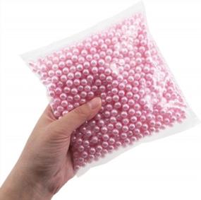 img 3 attached to 1100Pcs Pink ABS Art Faux Pearls - 8Mm No Hole Makeup Beads For Lipstick Eyeliner, Table Scatter Home Wedding Decorations
