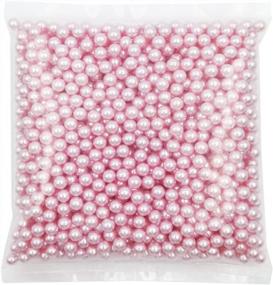 img 4 attached to 1100Pcs Pink ABS Art Faux Pearls - 8Mm No Hole Makeup Beads For Lipstick Eyeliner, Table Scatter Home Wedding Decorations