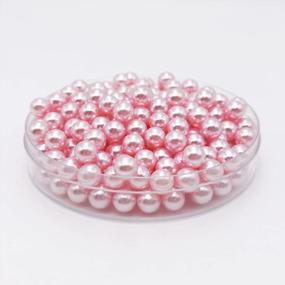 img 1 attached to 1100Pcs Pink ABS Art Faux Pearls - 8Mm No Hole Makeup Beads For Lipstick Eyeliner, Table Scatter Home Wedding Decorations