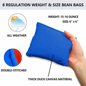 img 1 attached to Flag Series Portable Cornhole Bean Bag Toss Game Set With Waterproof Regulation Size Boards & 8 Bean Bags - IiSPORT Solid Wood Cornhole Set For Family Outdoor Backyard Games