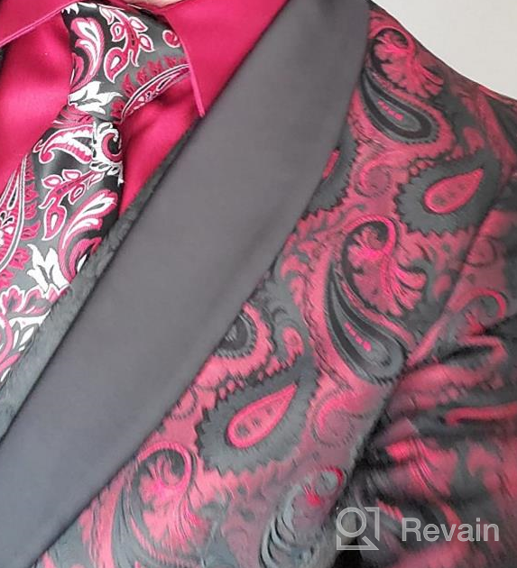 img 1 attached to COOFANDY Mens Floral Tuxedo Jacket Paisley Shawl Lapel Suit Blazer Jacket For Dinner,Prom,Wedding review by Alonzo Wilkins